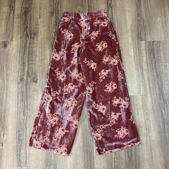 NEW Hutch Anthro Velvet Floral Wide Leg Pants Sz XS - Picture 11 of 16